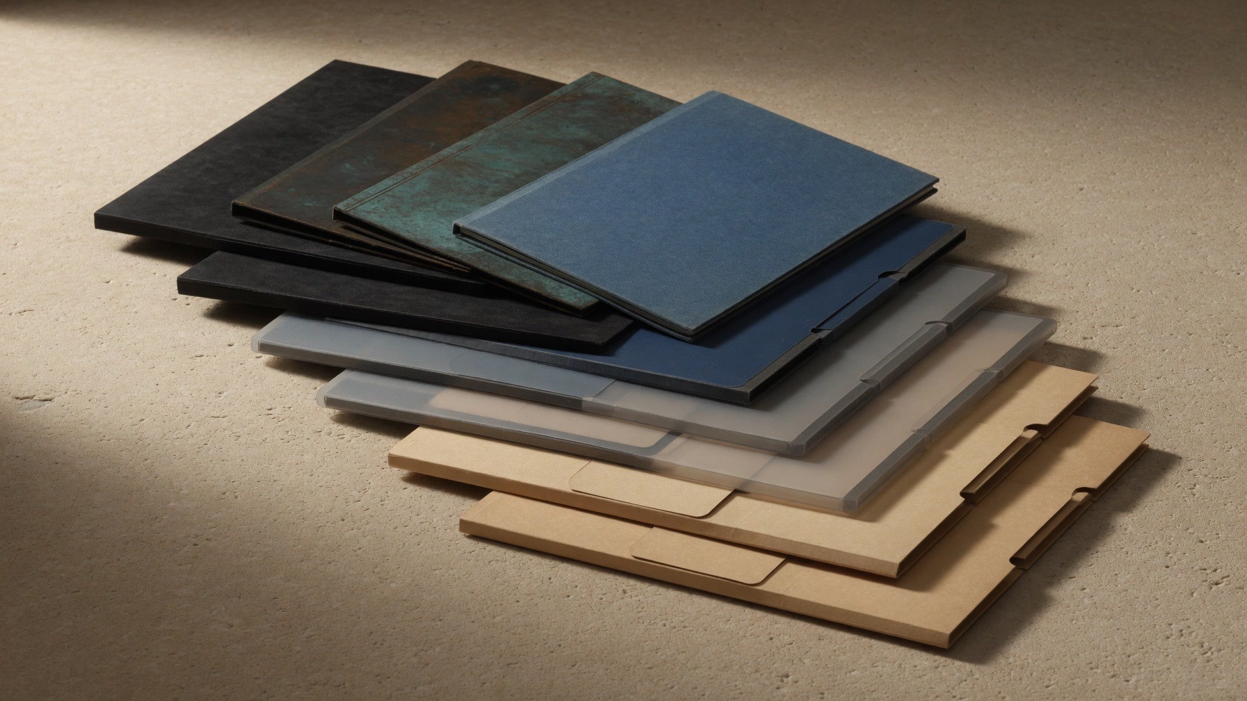 Observation tools arranged beside blank materials
